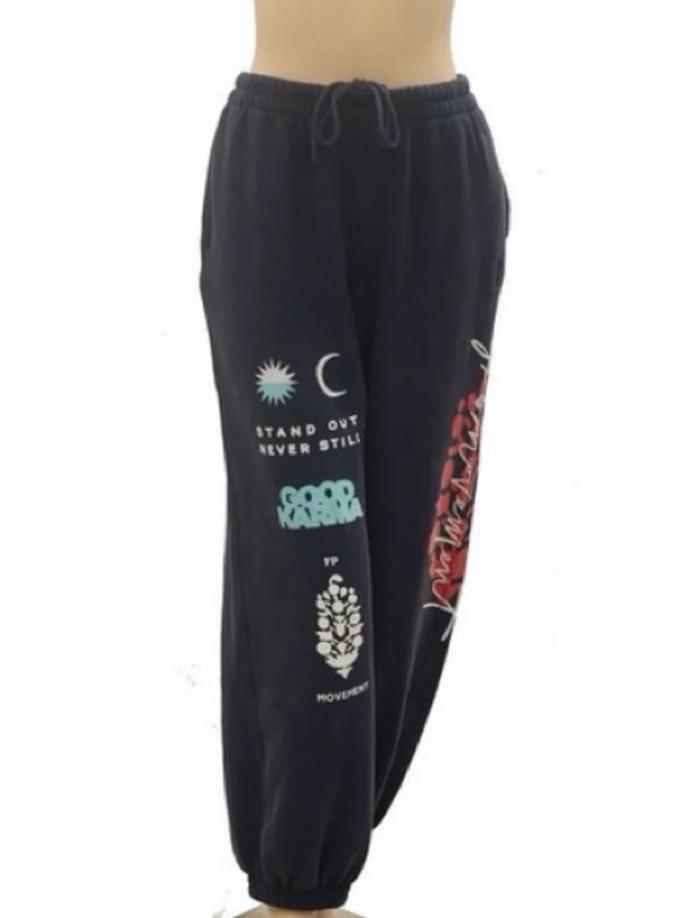 FP MOVEMENT ALL STAR GRAPHIC PRINT PANTS IN MIDNIGHT NAVY COMBO - Picture 4 of 10